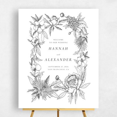 Charcoal, Grey Wedding Sign - Kianna Portrait