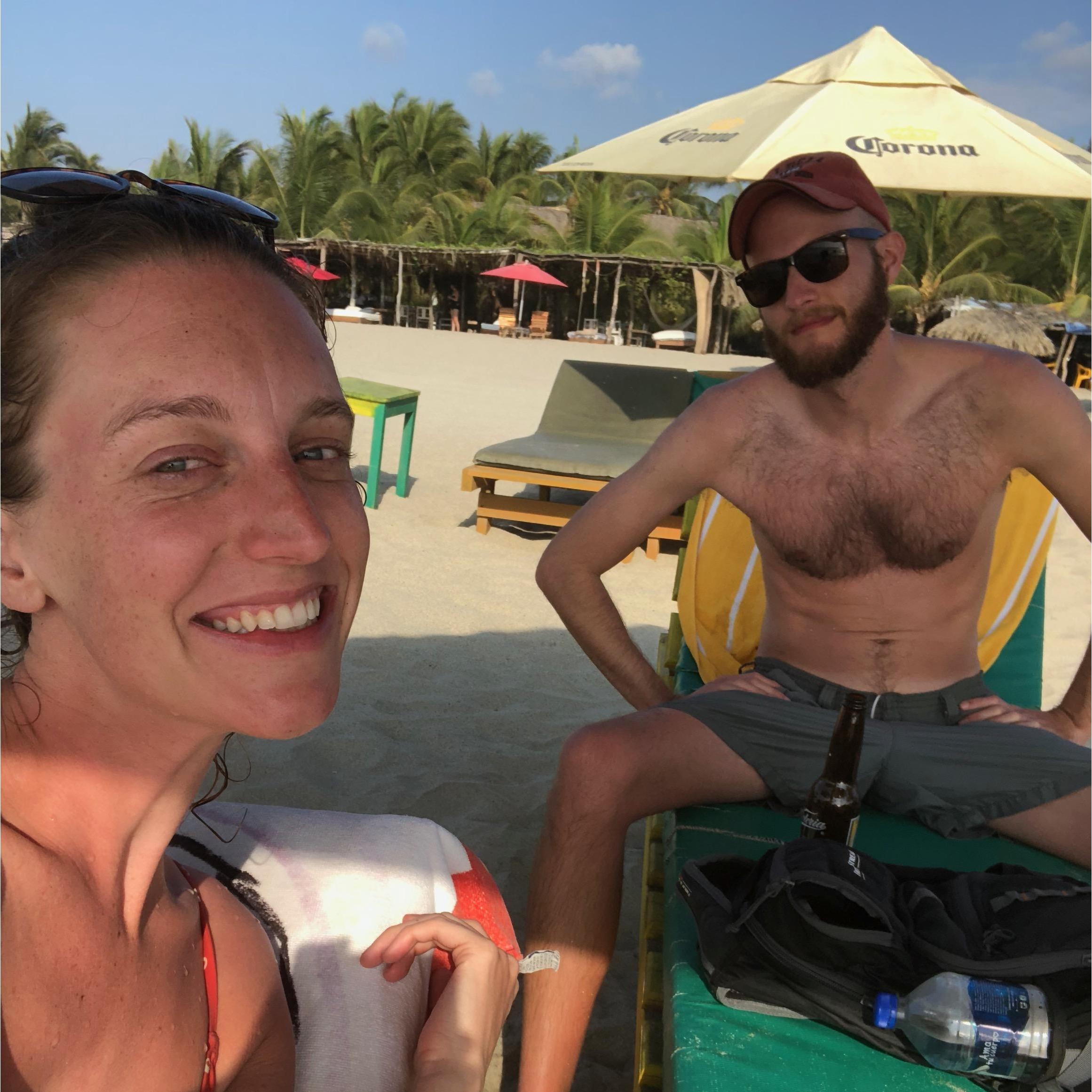 Our trip to Puerto Escondido. The only photo with both of us in it but it was a great trip