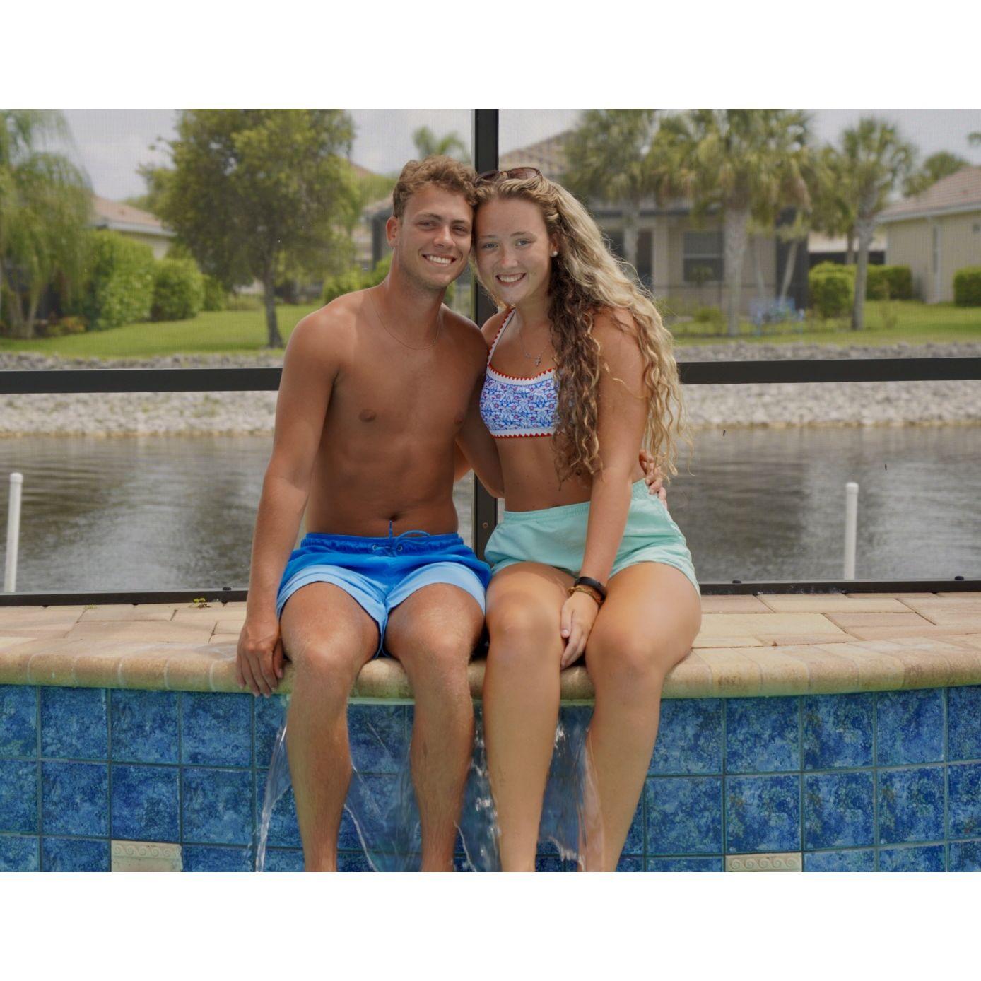 At Connor's Uncle's pool in Naples
