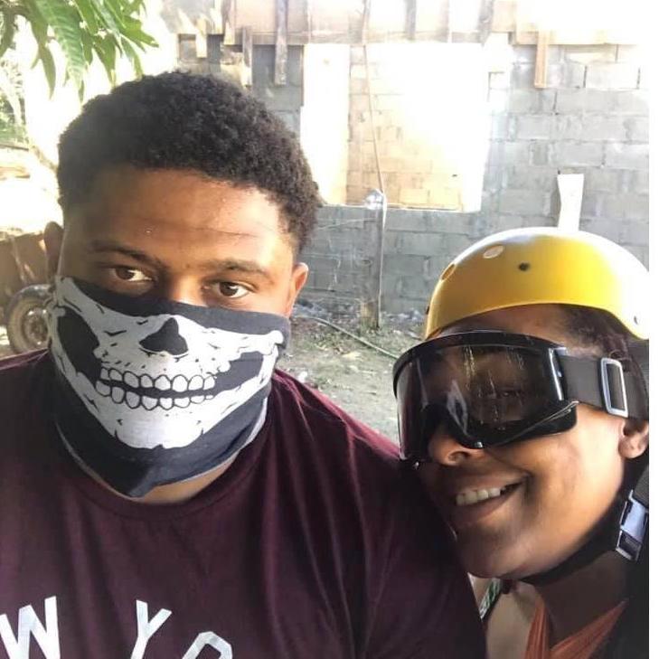 Before we got on the ATV's... you see who was more concerned with safety huh? LOL