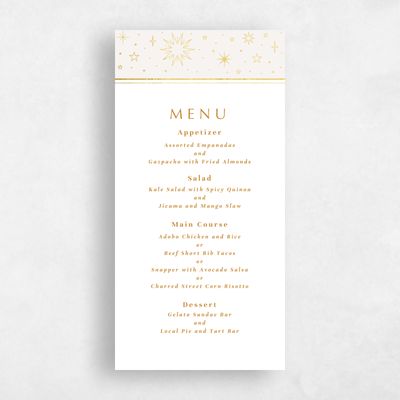 Beige Wedding Menu - Heron Foil