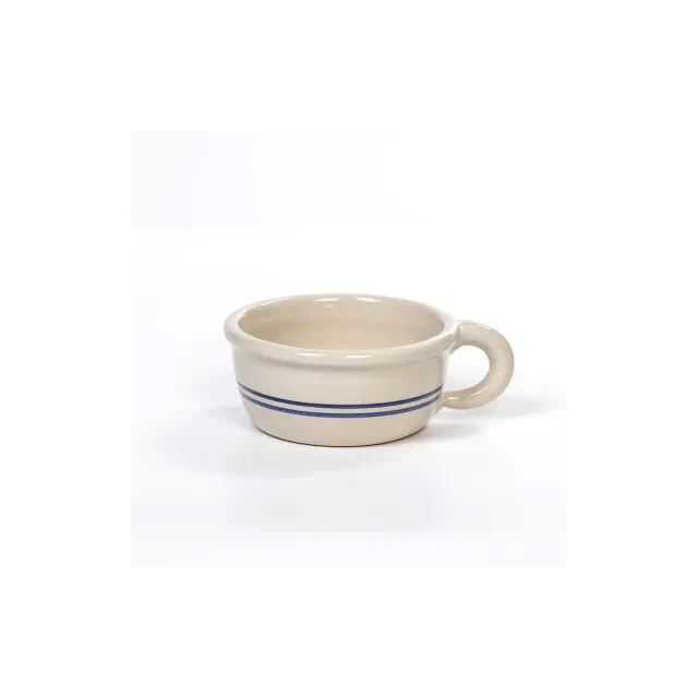 Martinez Pottery Heritage Blue Stripe Stoneware Small Chili Bowl