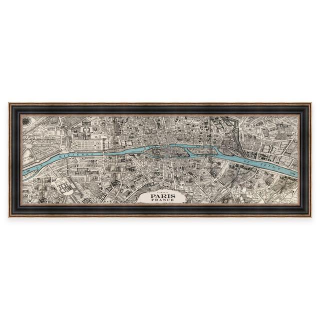 Vintage Map of Paris Framed Wall Art