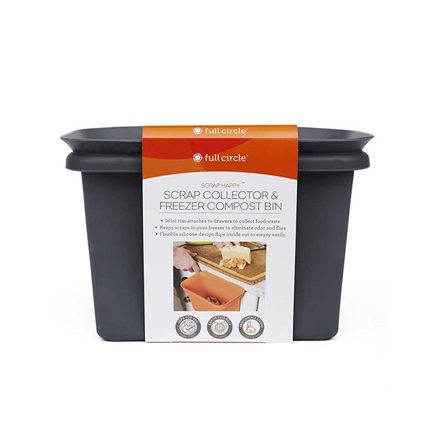 Full Circle Scrap Happy Food Scrap Collector and Freezer Compost Bin, Slate
