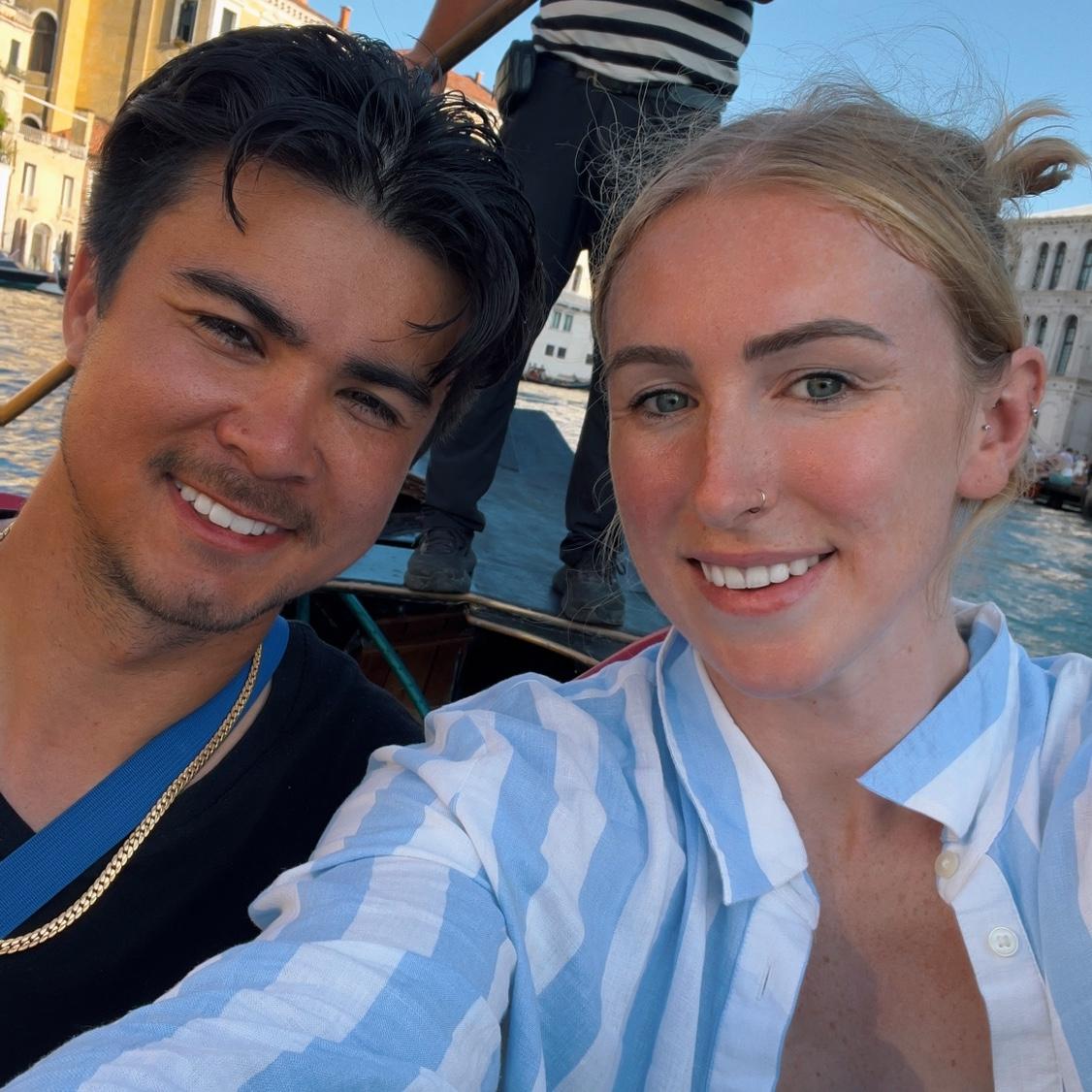 Gondola ride in the venice canals, we had a very grumpy paddle boy!