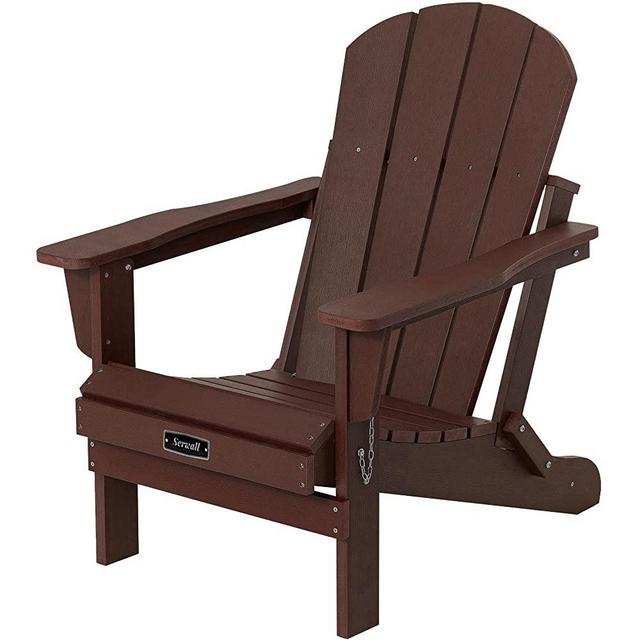 SERWALL Adirondack Chair for Patio Garden (Folding Coffee)