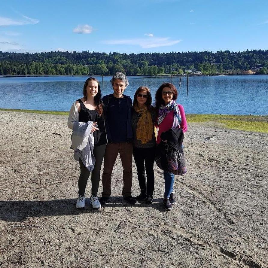Family walk to Old Orchard Park! Anne and Bahram with Neda and Maryam