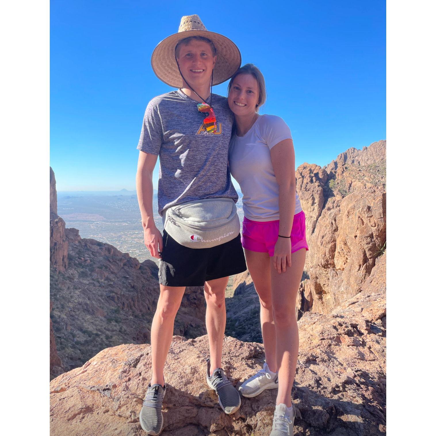 Went hiking on our college swim team training trip, Arizona 2022.
