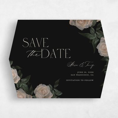 Black Diamond Wedding Save the Date - Poet Landscape