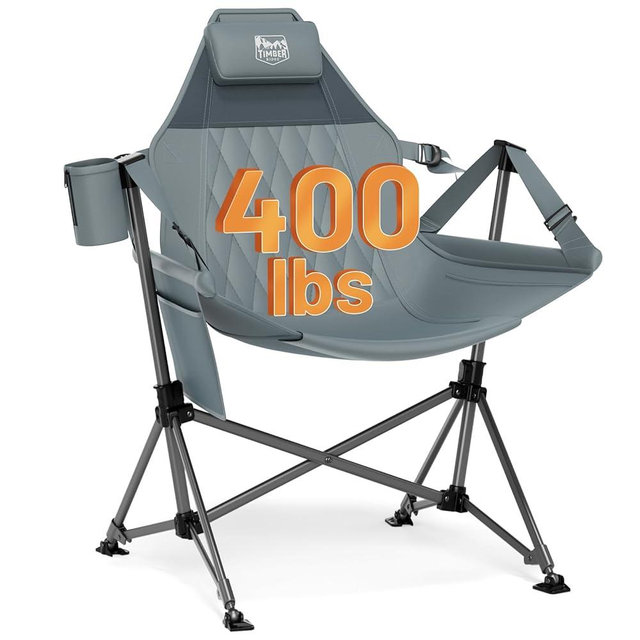 TIMBER RIDGE Hammock Camping Chair, Oversized Swinging Hammock Chair with Adjustable Back and Seat, Rocking Camping Chair for Outdoor Lawn, Sports, Supports 400lbs