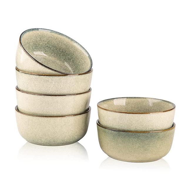AmorArc Reactive Glaze Cereal Bowls Set for Kitchen, 26oz Large Ceramic Soup Bowls Set of 6 for Cereal Soup Salad Noodle Snacks, Modern Kitchen bowls for Gift, Dishwasher &Microwave Safe.