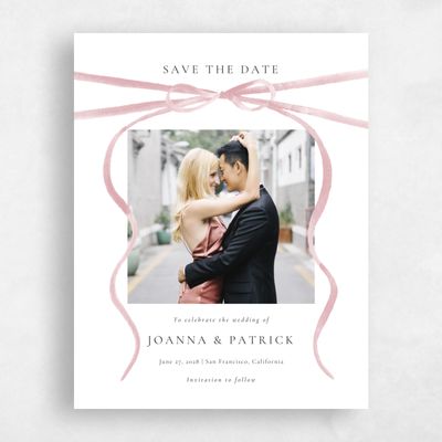 Pink Wedding Save the Date - Brunate Photo