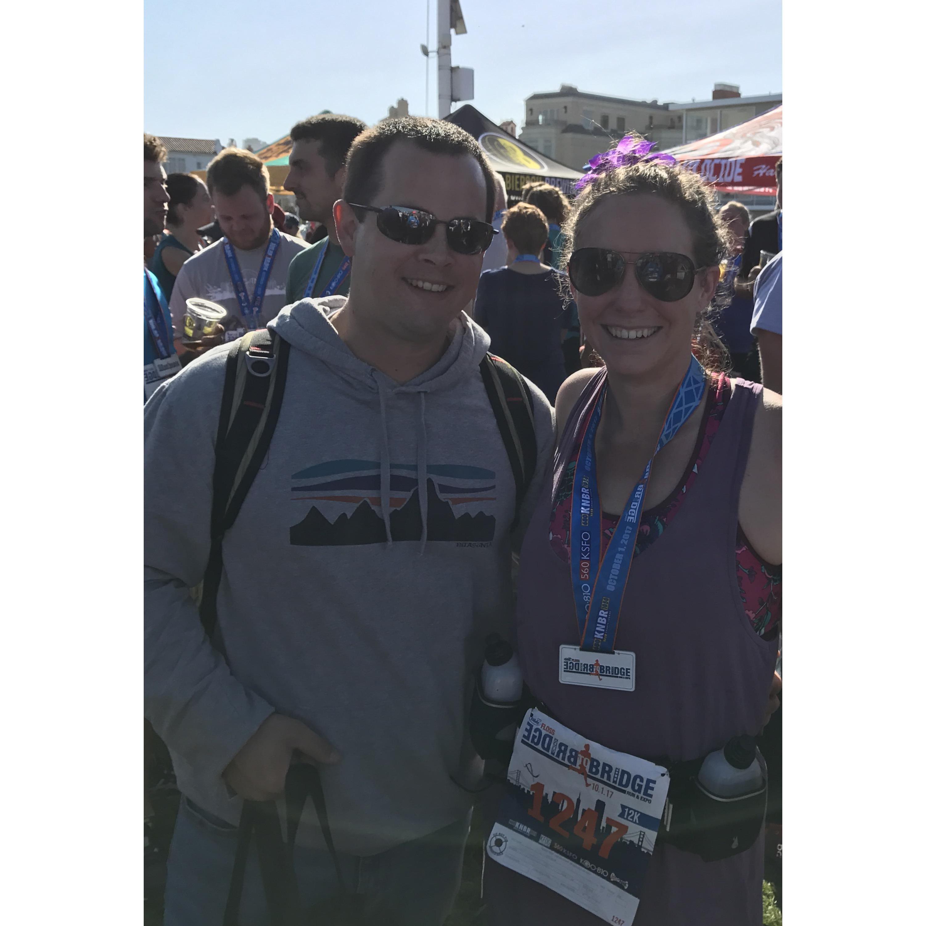 After the Bridge to Bridge 8K, in San Francisco - October 2017