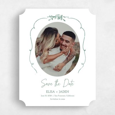 Green Ticket Wedding Save the Date - Finley Photo