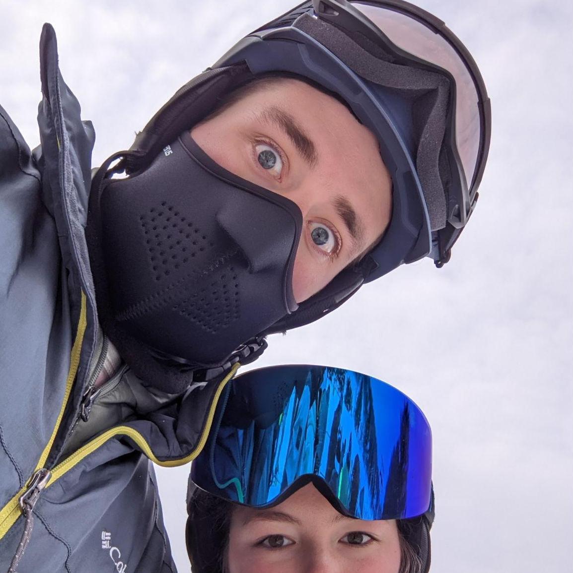 First time skiing and snowboarding together
