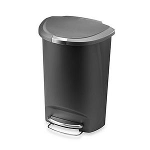 simplehuman® Plastic Semi-Round 50-Liter Step-On Trash Can in Grey