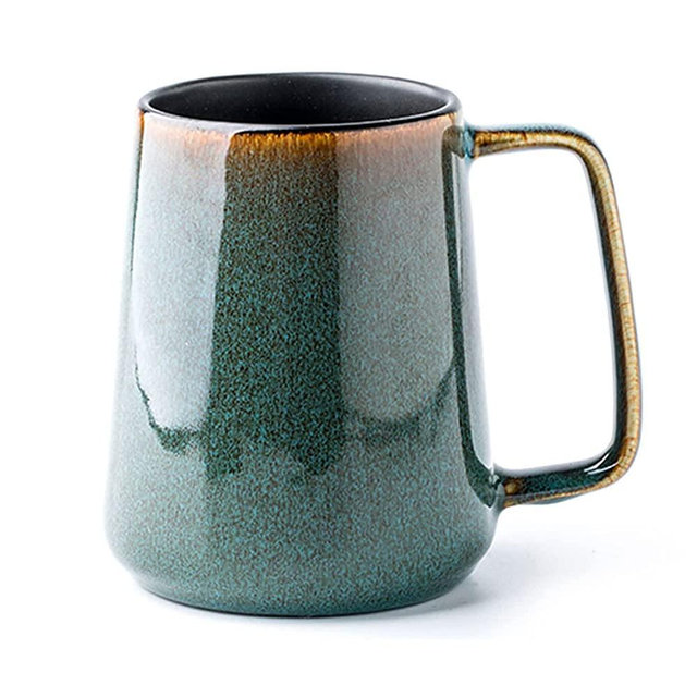 Large Ceramics Coffee Mugs,24 OZ,Large Handle Design,Extra Large Tea and Coffee Cup for Office and Home，Microwave And Dishwasher Safe(Color:24 oz green)