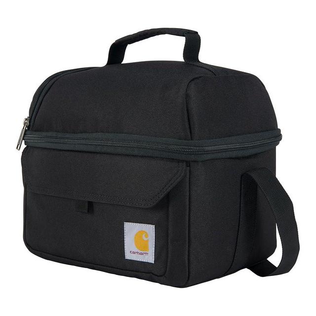 Carhartt Insulated 12 Can Two Compartment Lunch Cooler, Durable Fully-Insulated Lunch Box, Dual Compartment (Black)