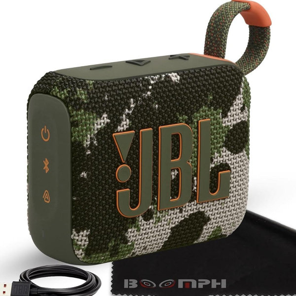 JBL Go 4 - Ultra-Portable, Waterproof and Dustproof Bluetooth Speaker, Big Pro Sound with Punchy bass, 7-Hour Built-in Battery, Made in Part with Recycled Materials (Squad)