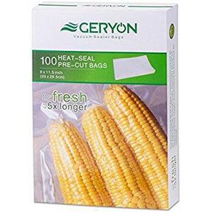GERYON Vacuum Sealer Bags 100 Quart Size 8"x11.5", 4 Mil Embossed Commercial Grade Sous Vide Bags for Food Storage Saver