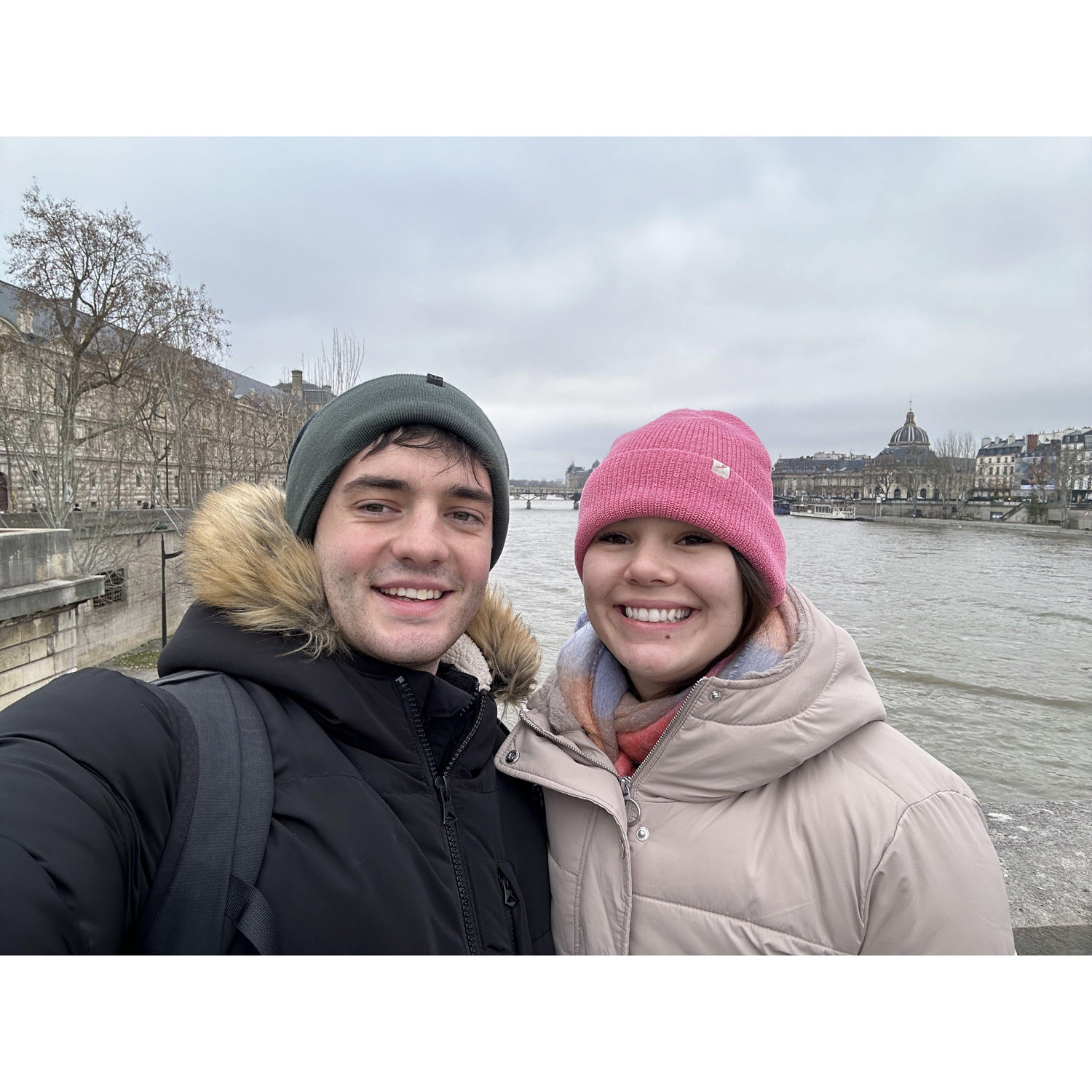 Pearl freezing in Paris before they got engaged!
