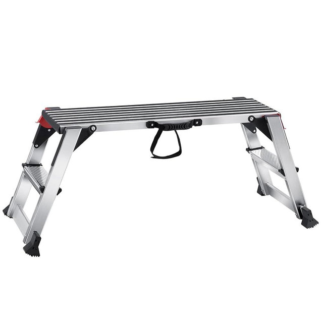 VEVOR Folding Work Platform, 40"×12"×20" Aluminum Drywall Stool Ladder, 660 lbs Load Capacity Heavy Duty Work Bench w/Non-Slip Feet, Ideal for Washing Vehicles, Cleaning, Painting, Decorating