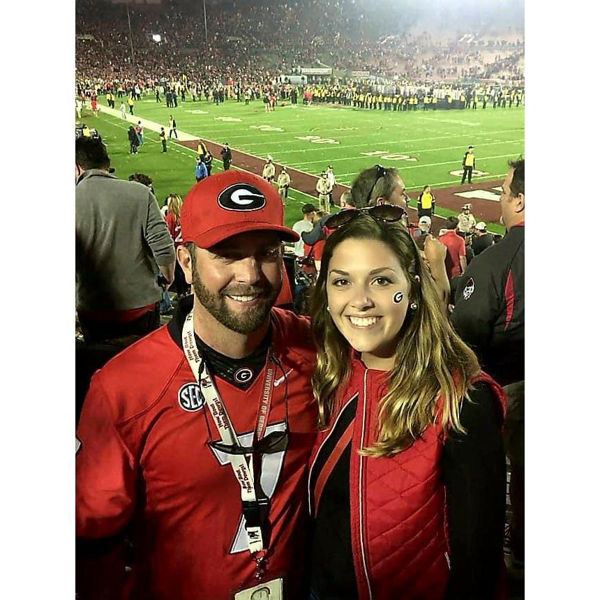 In Pasadena at the Rose Bowl!
UGA 54 -  OU 48