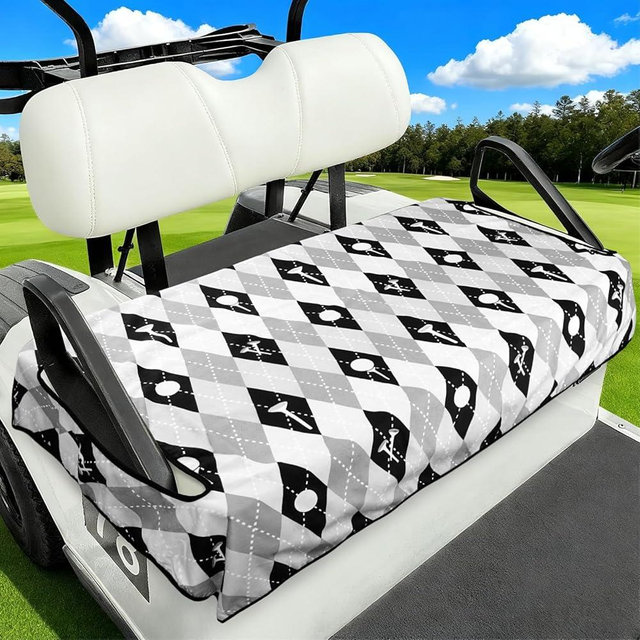 awufncksn Golf Cart Seat Covers Club Car Golf Cart Accessories for Men Women Golf Carts Seat Towel Blanket 2-Seat Golf Cart Decorations