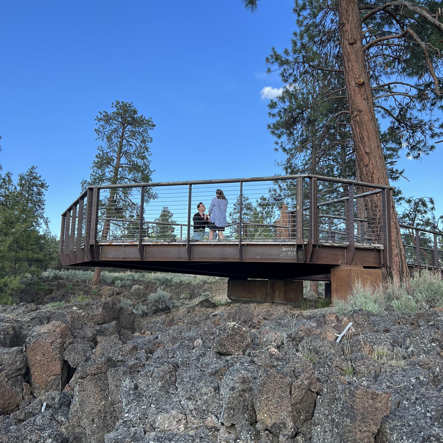 David popping the question at Riley Ranch Nature Reserve in Bend on May 28, 2023.