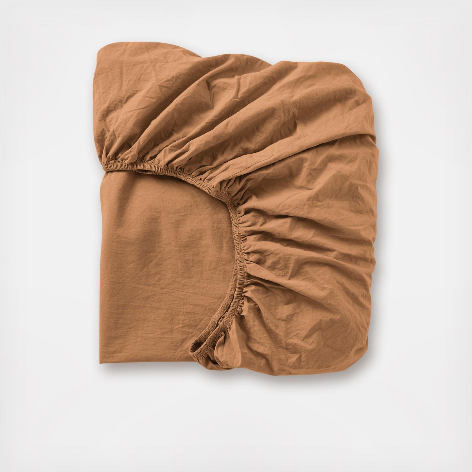 Coyuchi, Organic Crinkled Percale Fitted Sheet - Zola