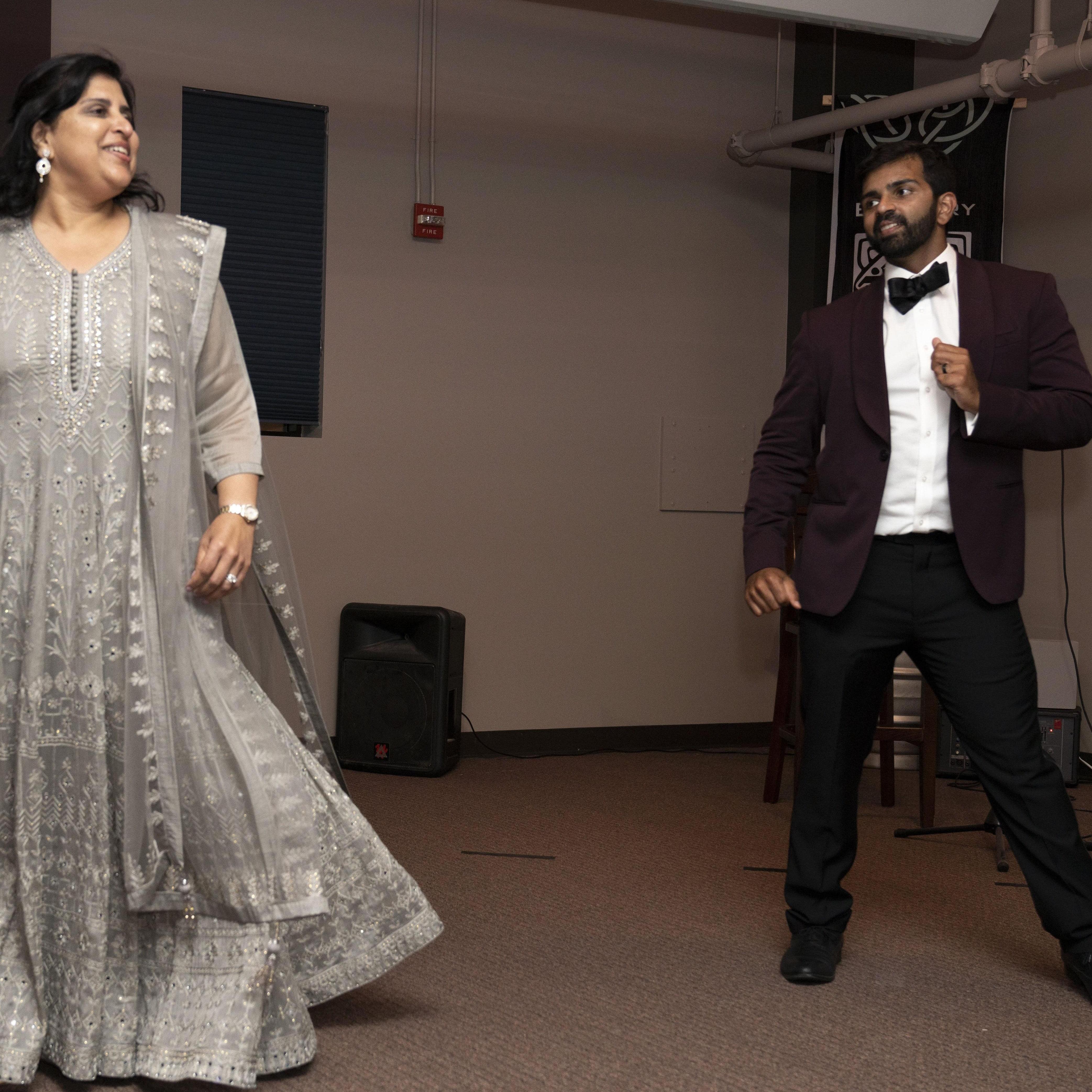 No wedding reception complete without cutting a rug!
