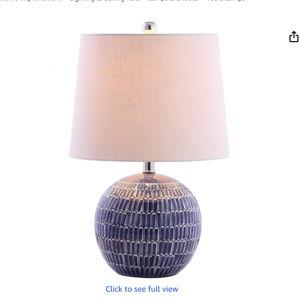 JONATHAN Y JYL5044A Ronald 21" Ceramic LED Table Lamp Coastal Contemporary Bedside Desk Nightstand for Bedroom Living Room Office College Bookcase LED Bulb Included, Navy