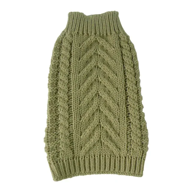 Pet Life Swivel-Swirl Heavy Cable Knitted Fashion Designer Dog Sweater, Brown, MD