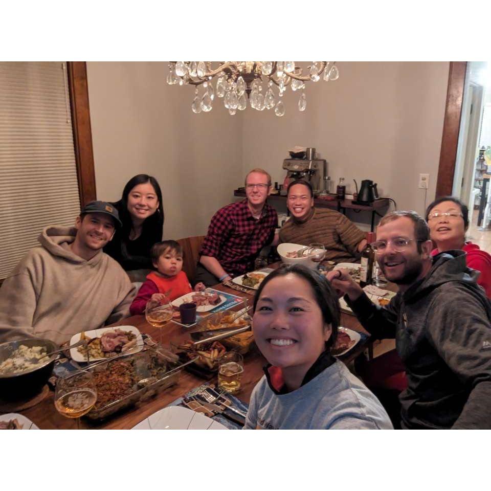 Thanksgiving in Wausau, WI every year with Nate's selfie stick! This was the first. (Nov. 2023)