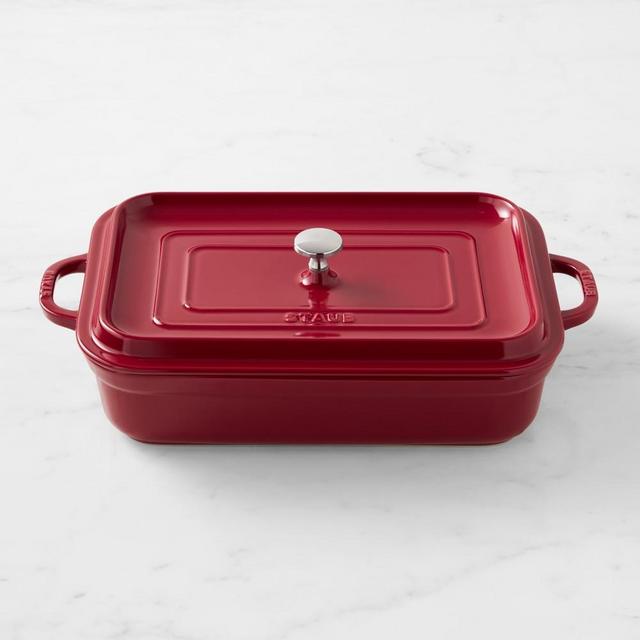 Staub Stoneware Rectangular Covered Baker, Cranberry