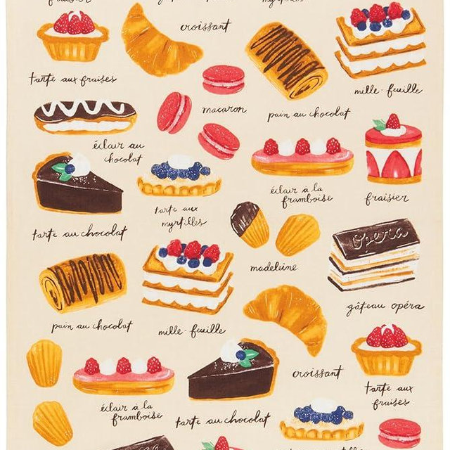 Now Designs Patisserie Printed Kitchen Towel, 18x28 inches