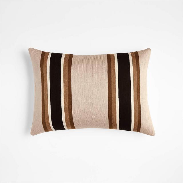 Shinola Hotel 22"x15" Stripe Embroidered Throw Pillow Cover with Down-Alternative Insert