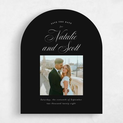 Black Arch Wedding Save the Date - Marvis Photo