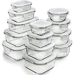 [26-Piece] Glass Storage Containers with Lids - Glass Food Storage Containers Airtight - Glass Containers With Lids - Glass Meal Prep Containers Glass Food Containers - Glass Lunch Containers