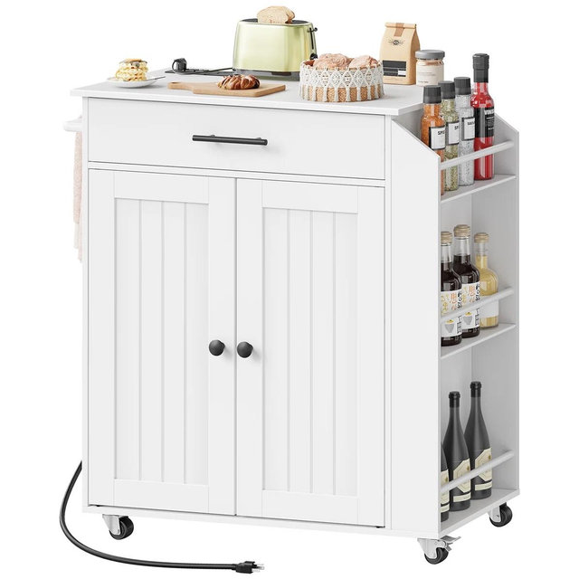 Rolling Kitchen Island with Power Outlet