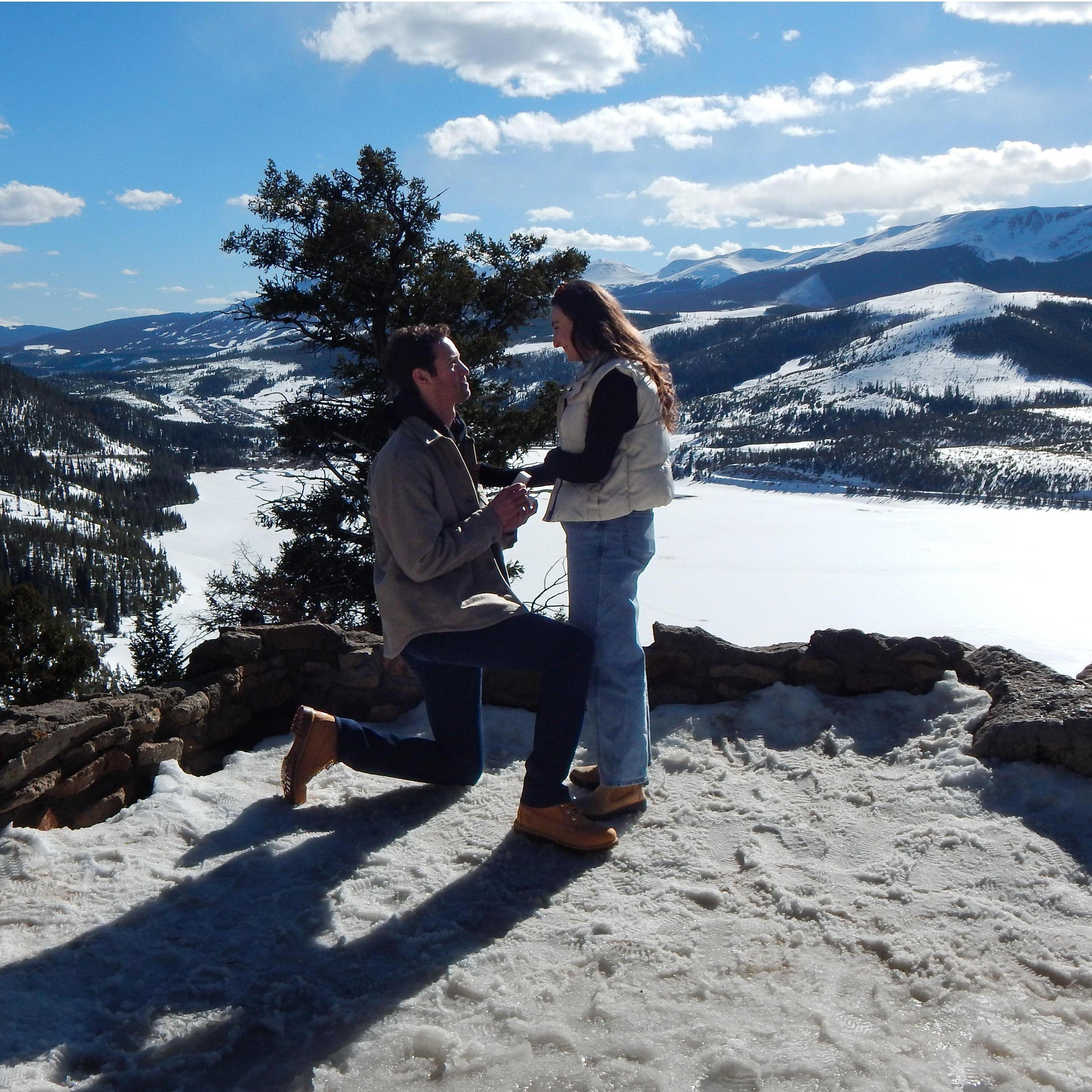 March 2, 2025! Popping the question. Michael knew Natalie loves the mountains and water. With the help of mama Lanks he picked the perfect spot, Sapphire Point.