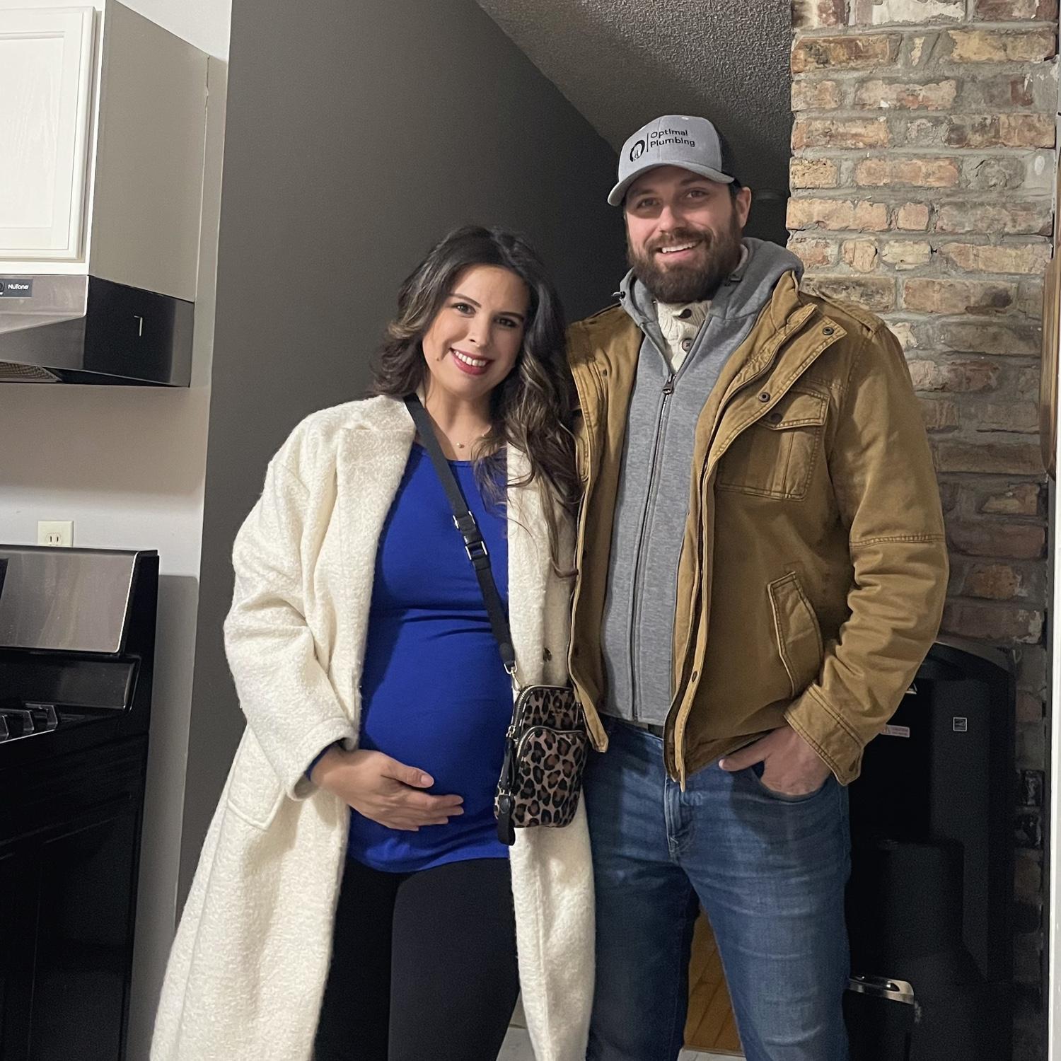 Eight months pregnant