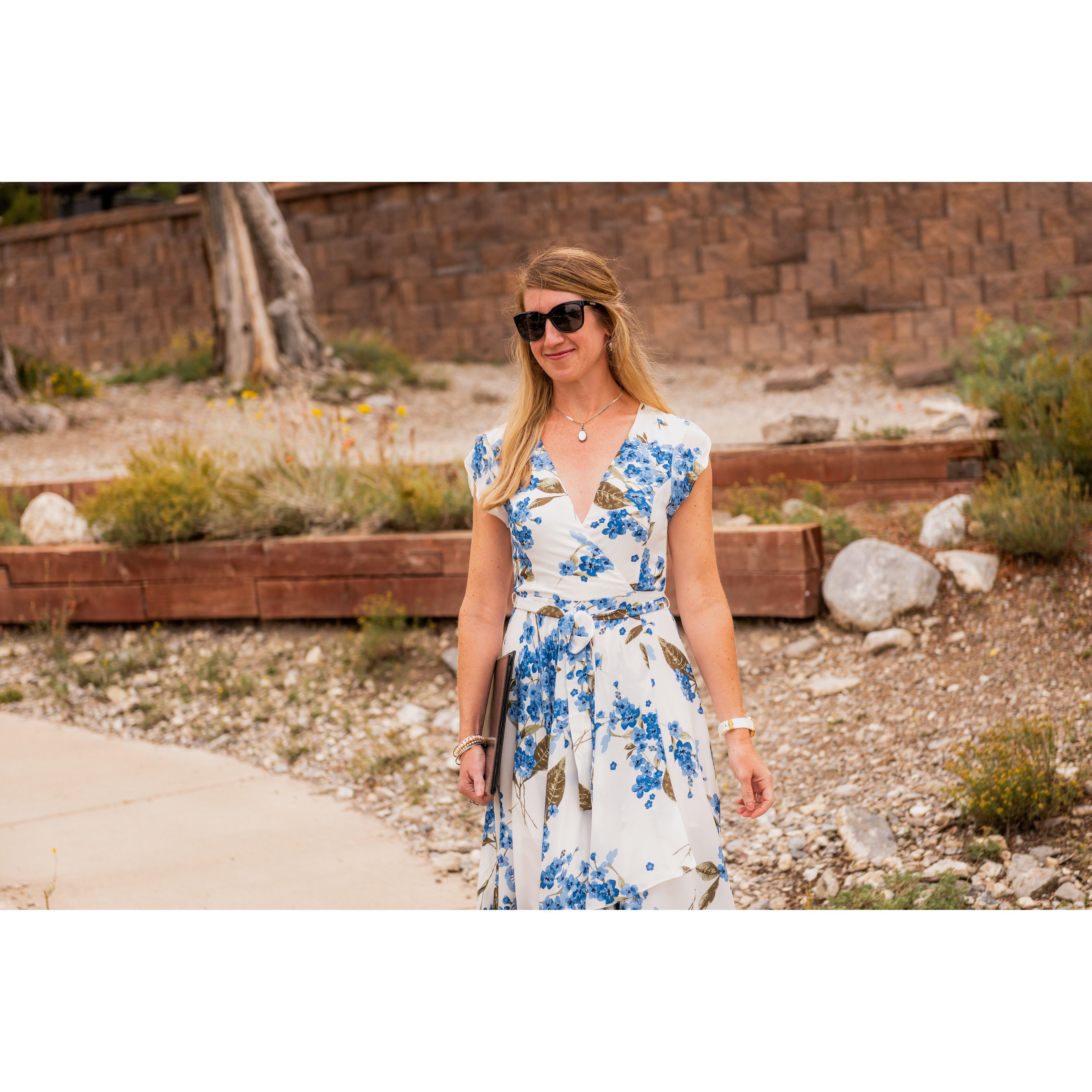 Jen leads the procession.