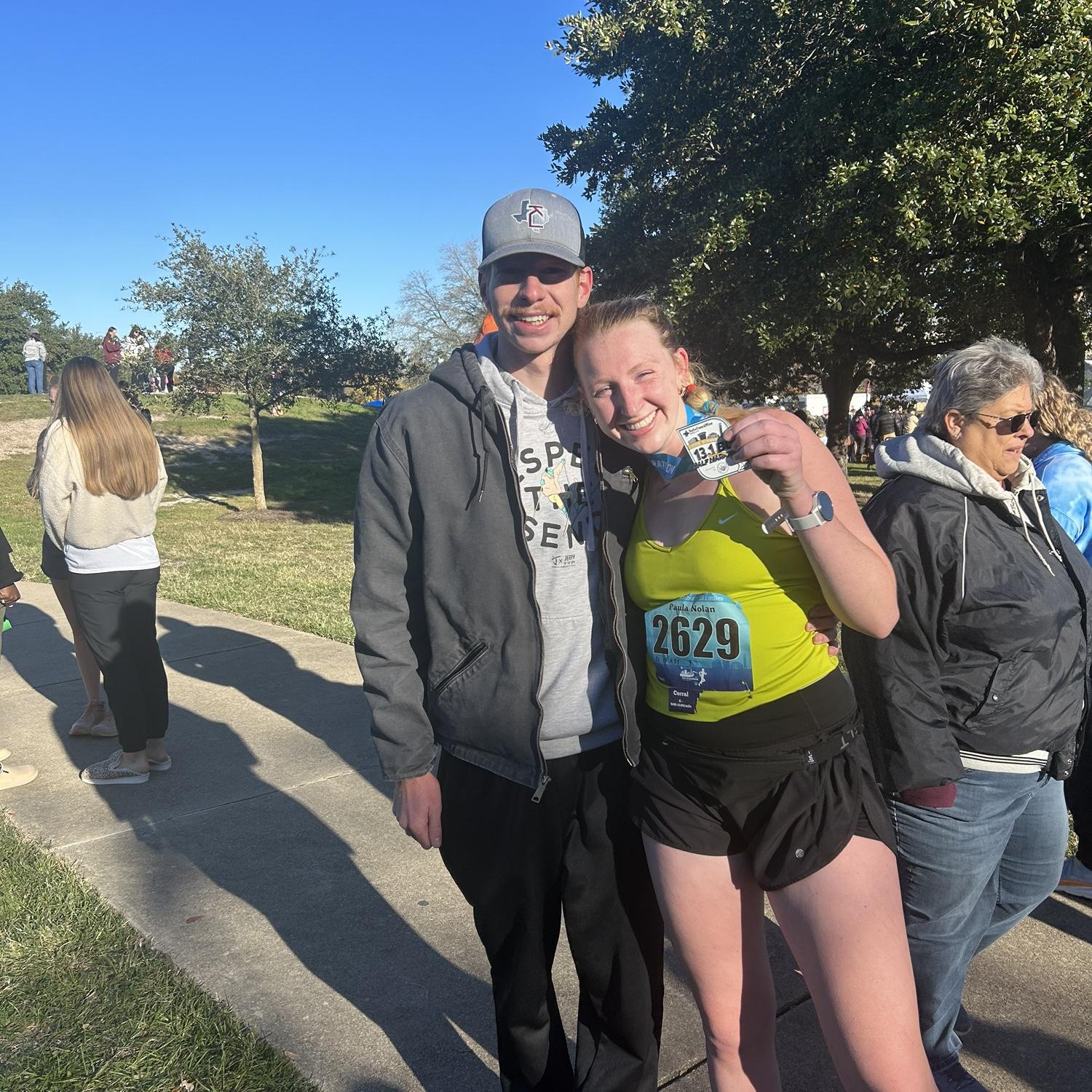 I ran the BCS half marathon and Landon supported <3