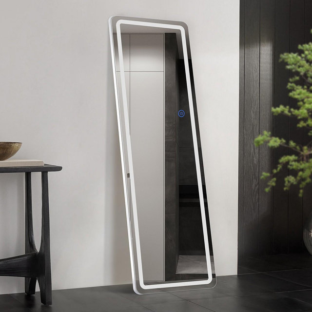 JIONJOY LED Light Rectangular Frameless Full Length Mirror with 3 Colors - 21x64