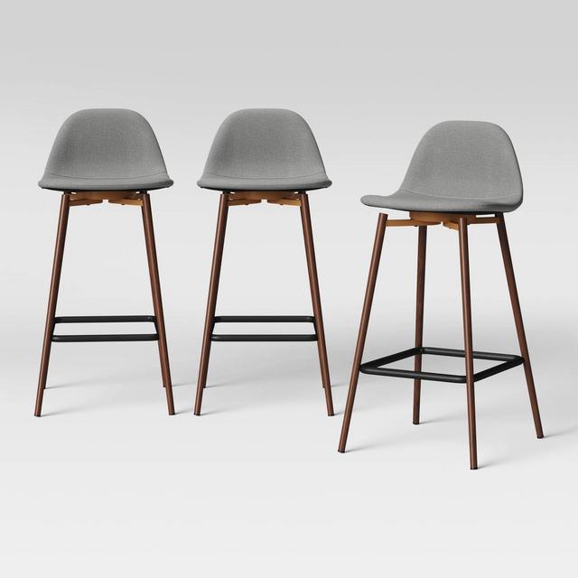 3pk Copley Upholstered Counter Height Barstool Light Gray - Project 62™