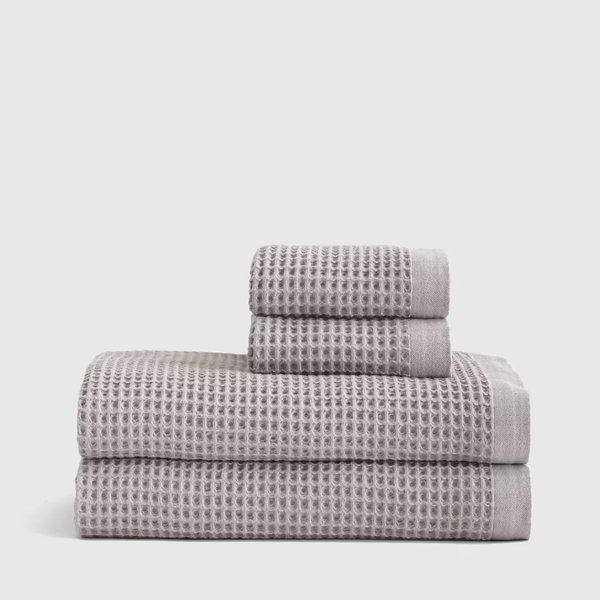 Organic Turkish Waffle Bath Sheet Bundle - Grey