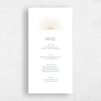 White Destination Wedding Menu - Tramonti