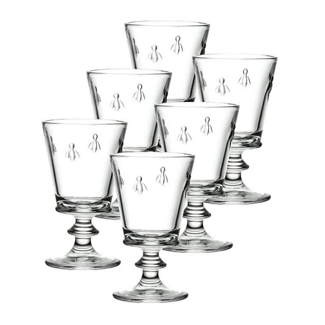 La Rochere Napoleon Bee 12 oz Wine Tasting Glasses - Set of 6. Iconic French Wine Glasses w/ the French Bee Embossed Design