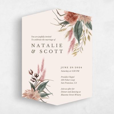 Beige Diamond Wedding Invitation - Monahan Classic